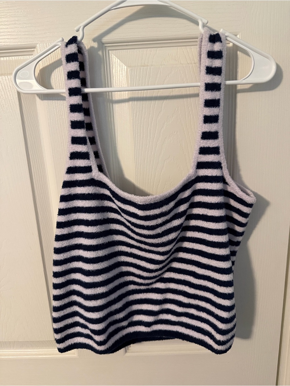 Fp movement Striped Fuzzy Tank Top - navy & White